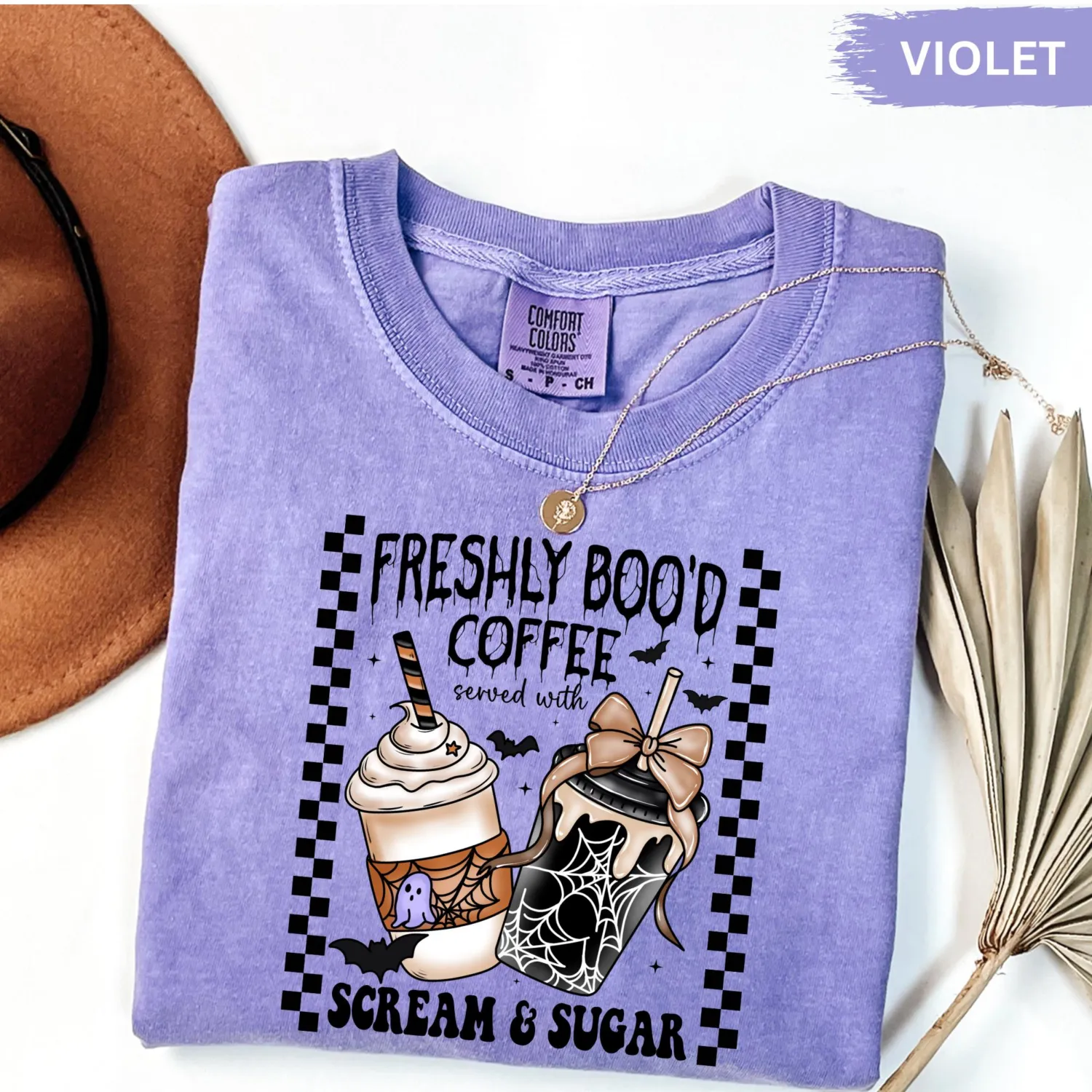 Freshly Boo'd Ghost Coffee Halloween Sweatshirt Freshly Boo'd Ghost Coffee Halloween Sweatshirt