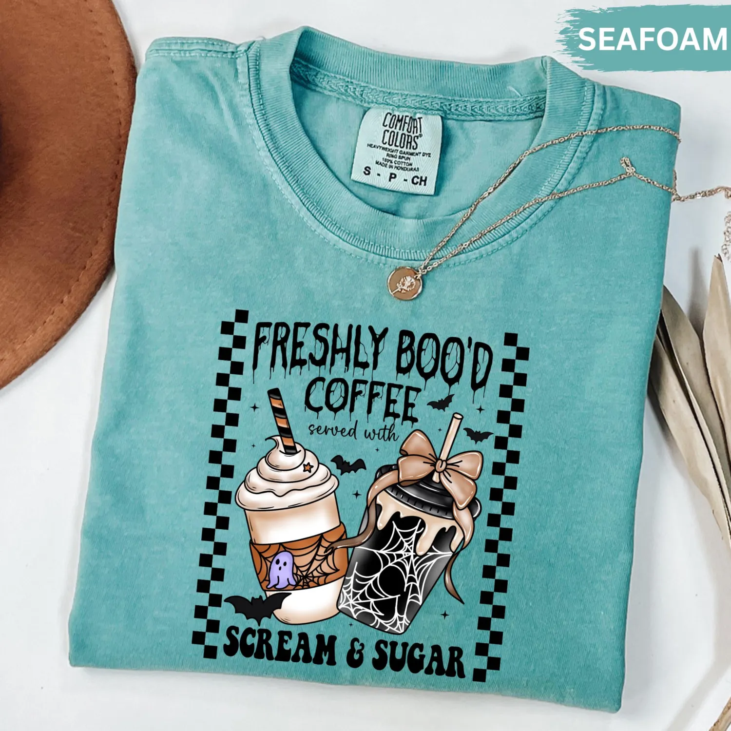 Freshly Boo'd Ghost Coffee Halloween Sweatshirt Freshly Boo'd Ghost Coffee Halloween Sweatshirt
