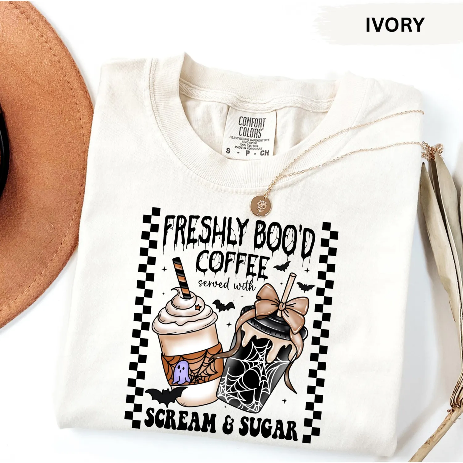 Freshly Boo'd Ghost Coffee Halloween Sweatshirt Freshly Boo'd Ghost Coffee Halloween Sweatshirt