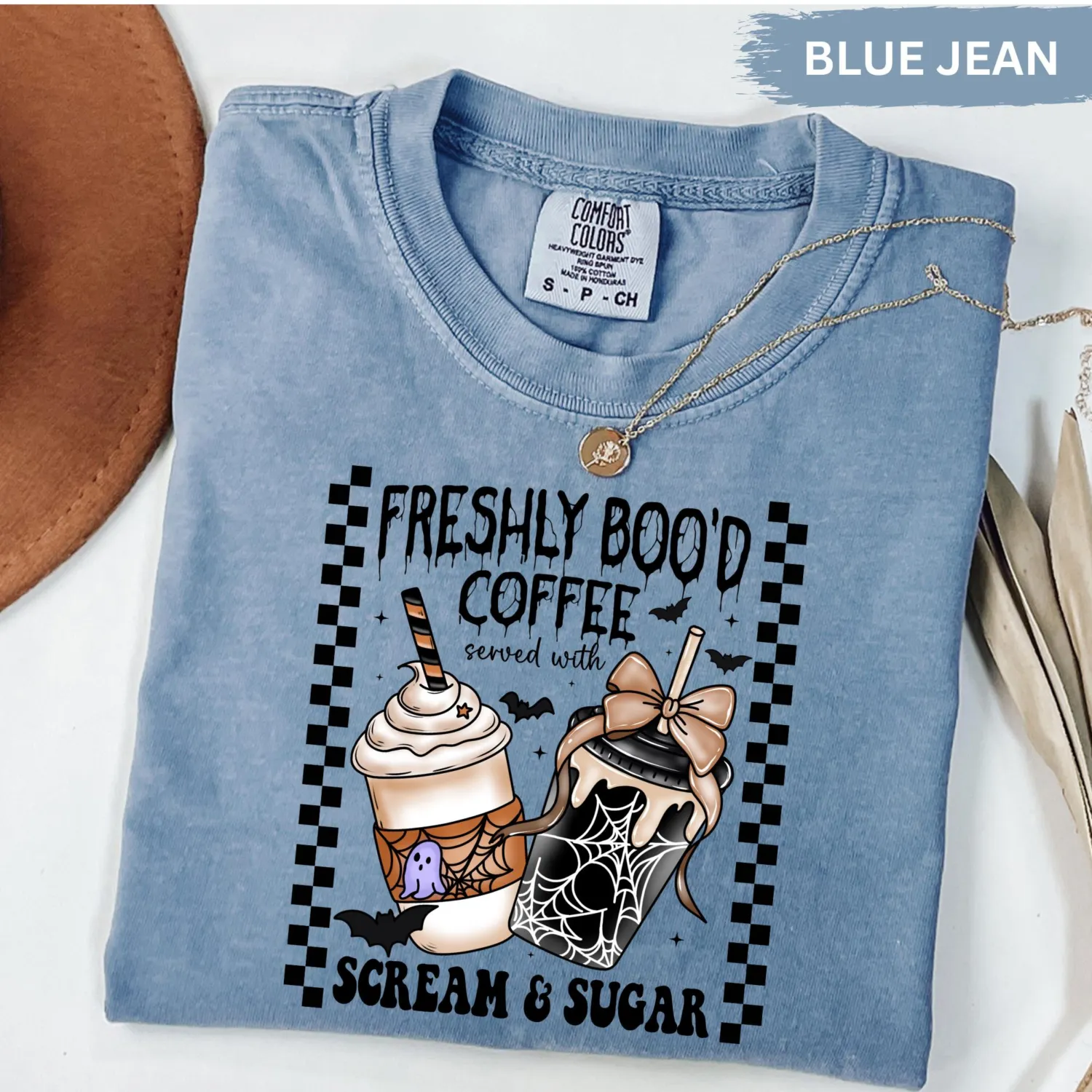 Freshly Boo'd Ghost Coffee Halloween Sweatshirt Freshly Boo'd Ghost Coffee Halloween Sweatshirt