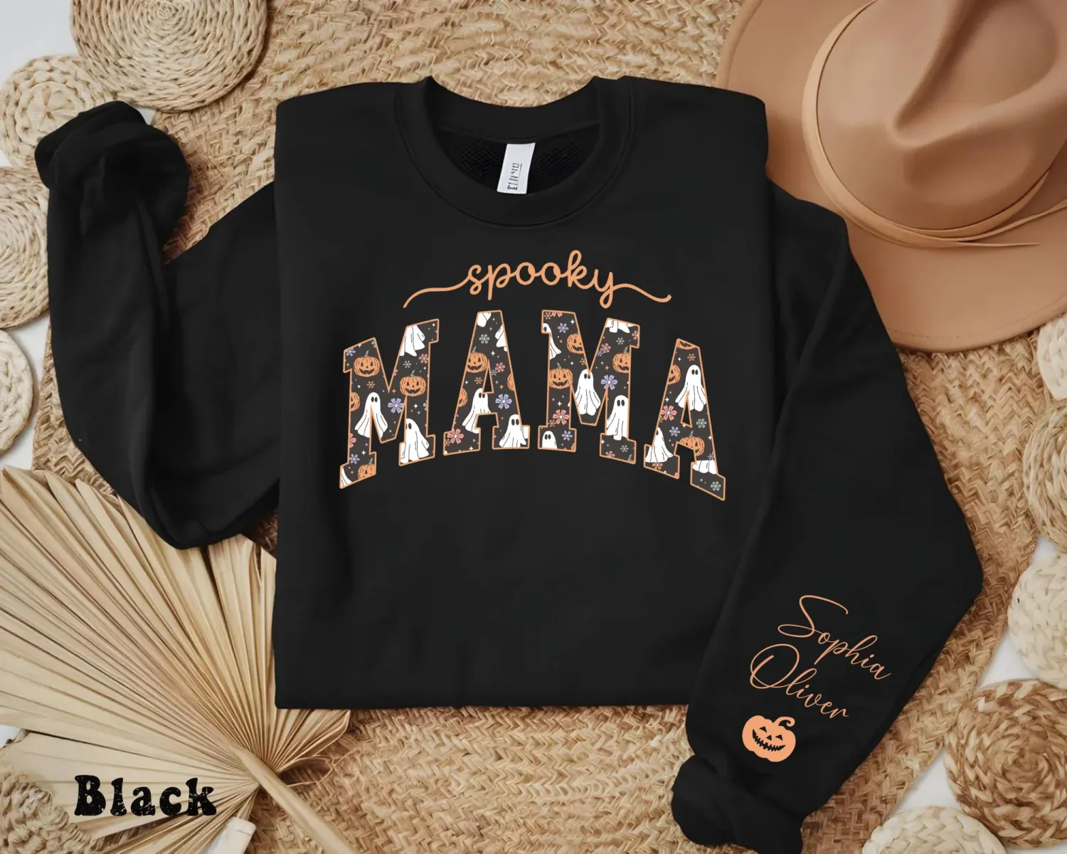 Personalized Spooky Mama Ghost Halloween Sweatshirt Personalized Spooky Mama Ghost Halloween Sweatshirt