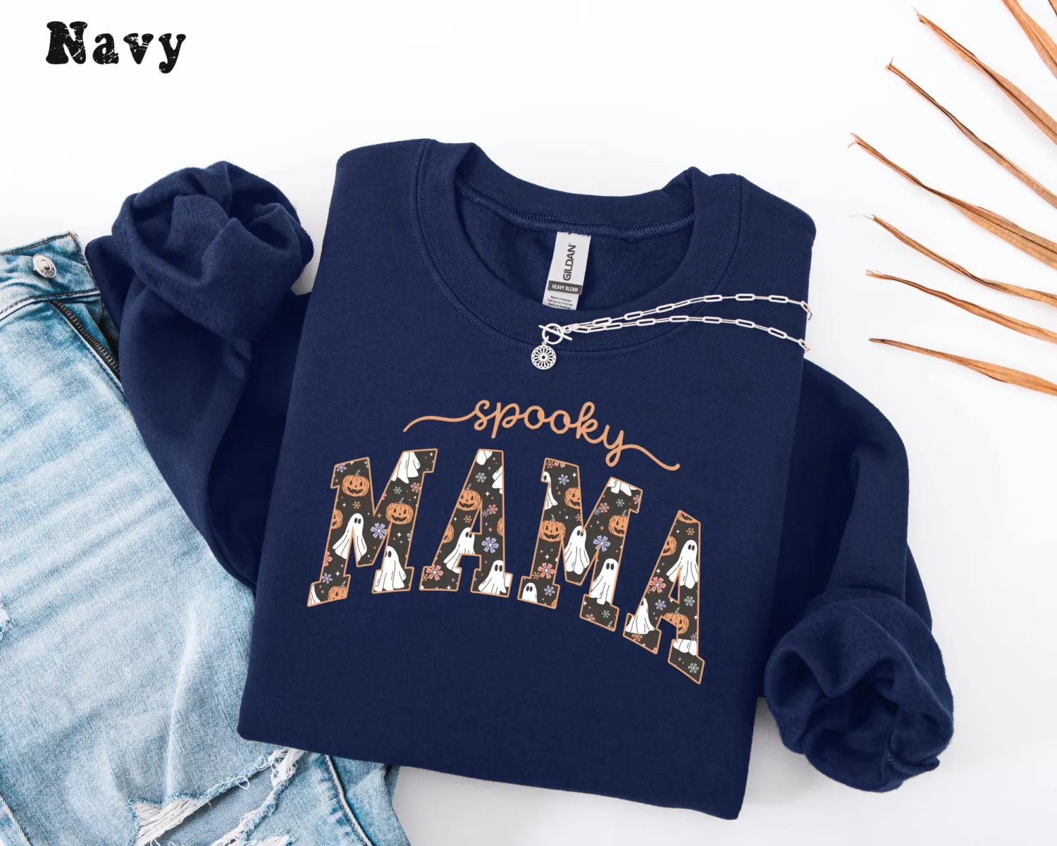 Personalized Spooky Mama Ghost Halloween Sweatshirt Personalized Spooky Mama Ghost Halloween Sweatshirt