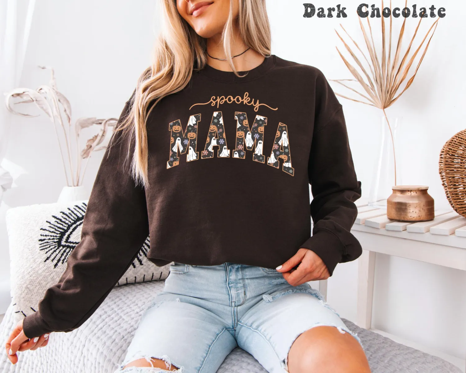Personalized Spooky Mama Ghost Halloween Sweatshirt Personalized Spooky Mama Ghost Halloween Sweatshirt