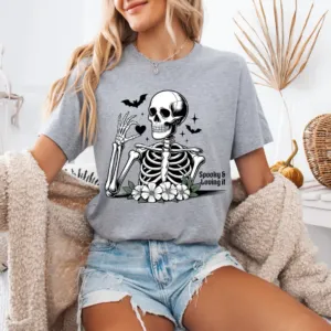 Skeleton Halloween Graphic T-Shirt