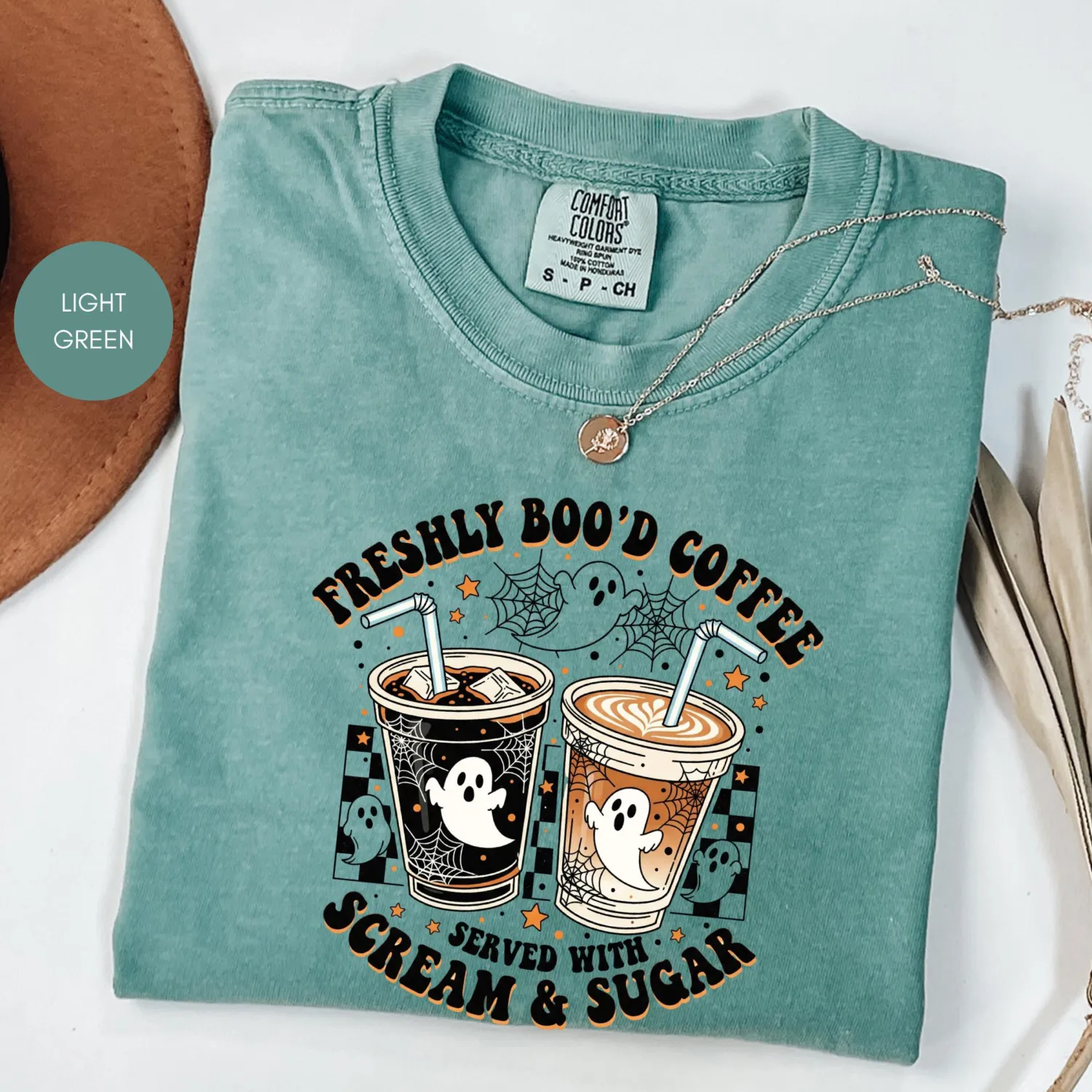 Freshly Boo'd Ghost Coffee Halloween T-Shirt Freshly Boo'd Ghost Coffee Halloween T-Shirt