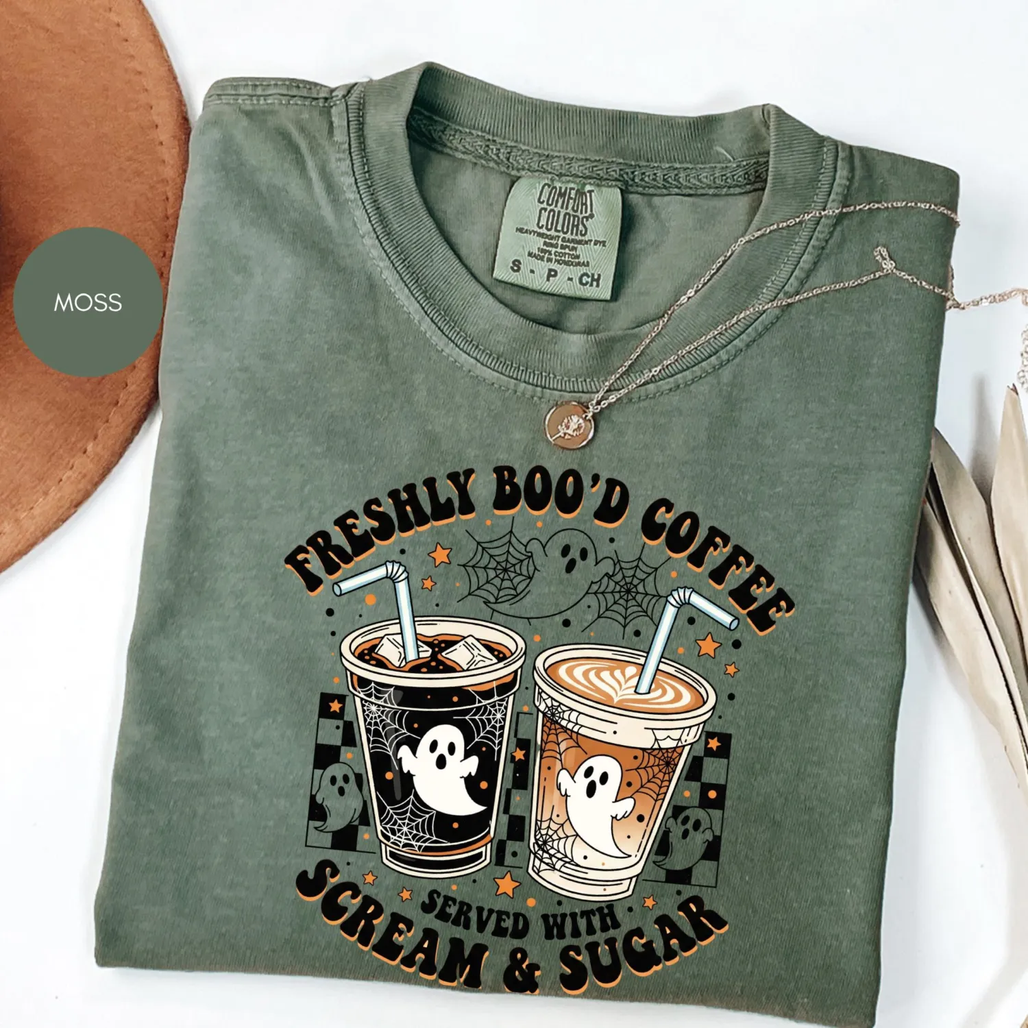 Freshly Boo'd Ghost Coffee Halloween T-Shirt Freshly Boo'd Ghost Coffee Halloween T-Shirt