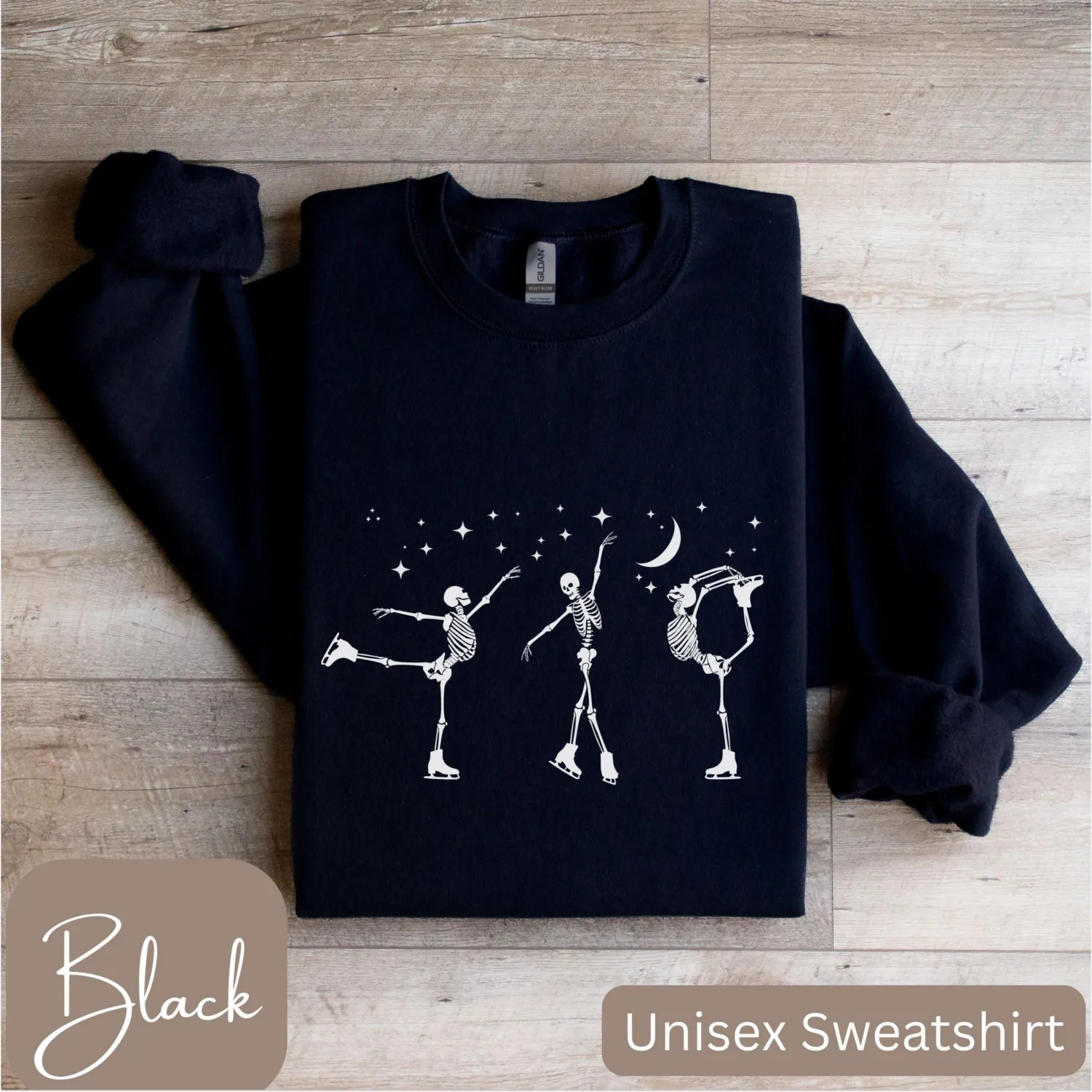 Halloween Skeleton Ice Skating Sweatshirt Halloween Skeleton Ice Skating Sweatshirt