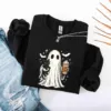 Ghost Holding Black Cat Halloween Sweatshirt Ghost Holding Black Cat Halloween Sweatshirt