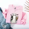 Ghost Holding Black Cat Halloween Sweatshirt Ghost Holding Black Cat Halloween Sweatshirt