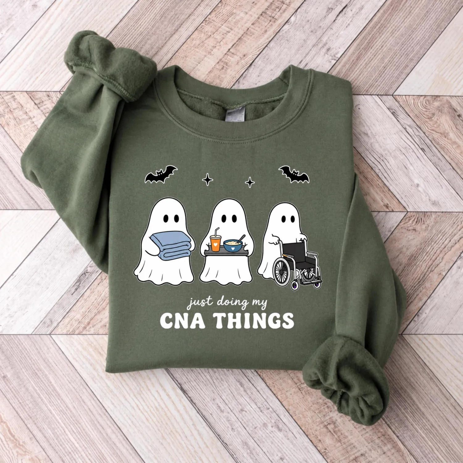 Ghost Nurse CNA Halloween Sweatshirt Ghost Nurse CNA Halloween Sweatshirt