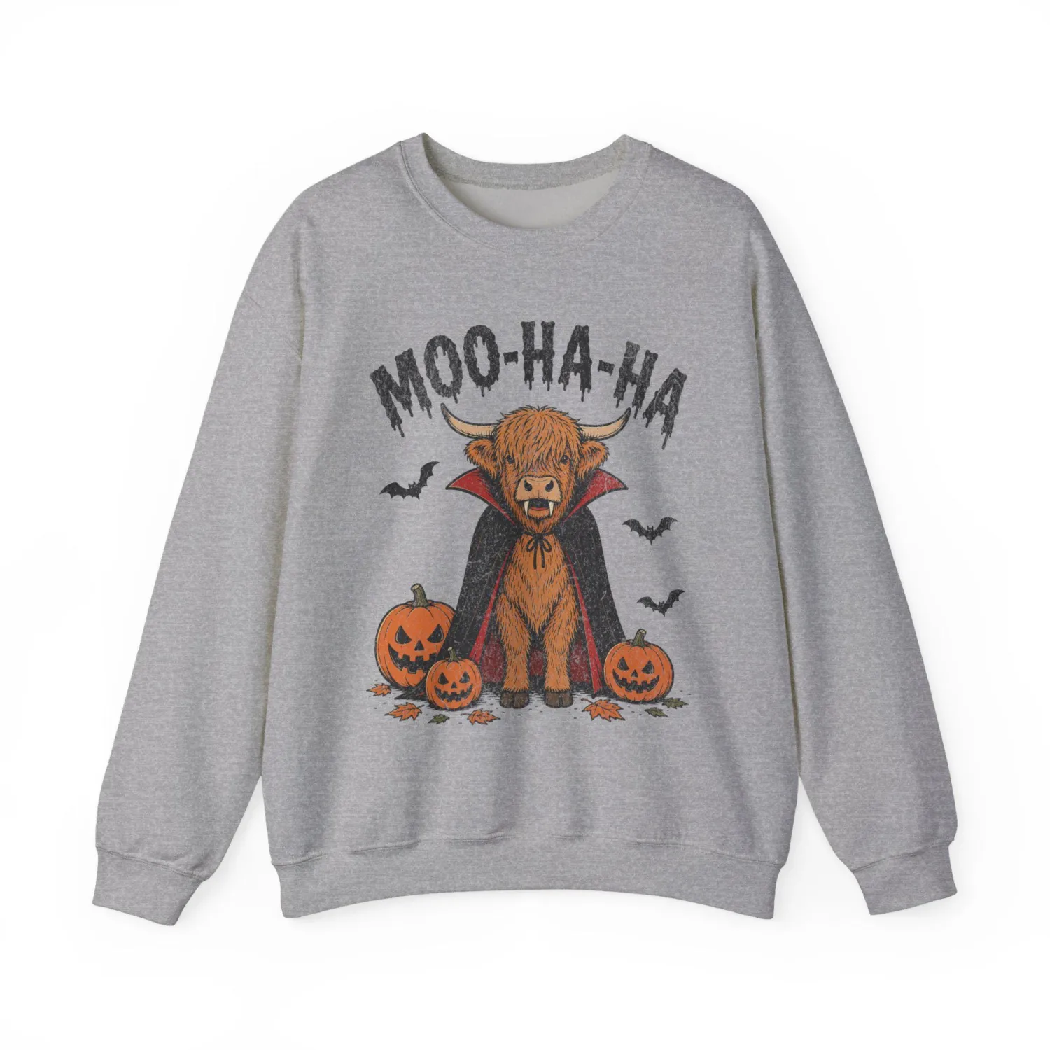 Dracula Moo HaHa Highland Cow Halloween Sweatshirt Dracula Moo HaHa Highland Cow Halloween Sweatshirt