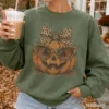 Leopard Pumpkin Halloween Sweatshirt Leopard Pumpkin Halloween Sweatshirt
