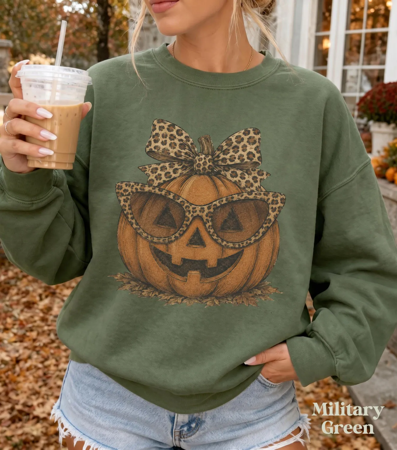 Leopard Pumpkin Halloween Sweatshirt Leopard Pumpkin Halloween Sweatshirt