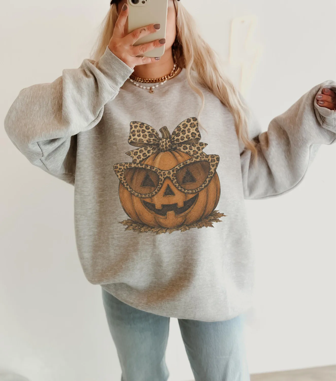Leopard Pumpkin Halloween Sweatshirt Leopard Pumpkin Halloween Sweatshirt