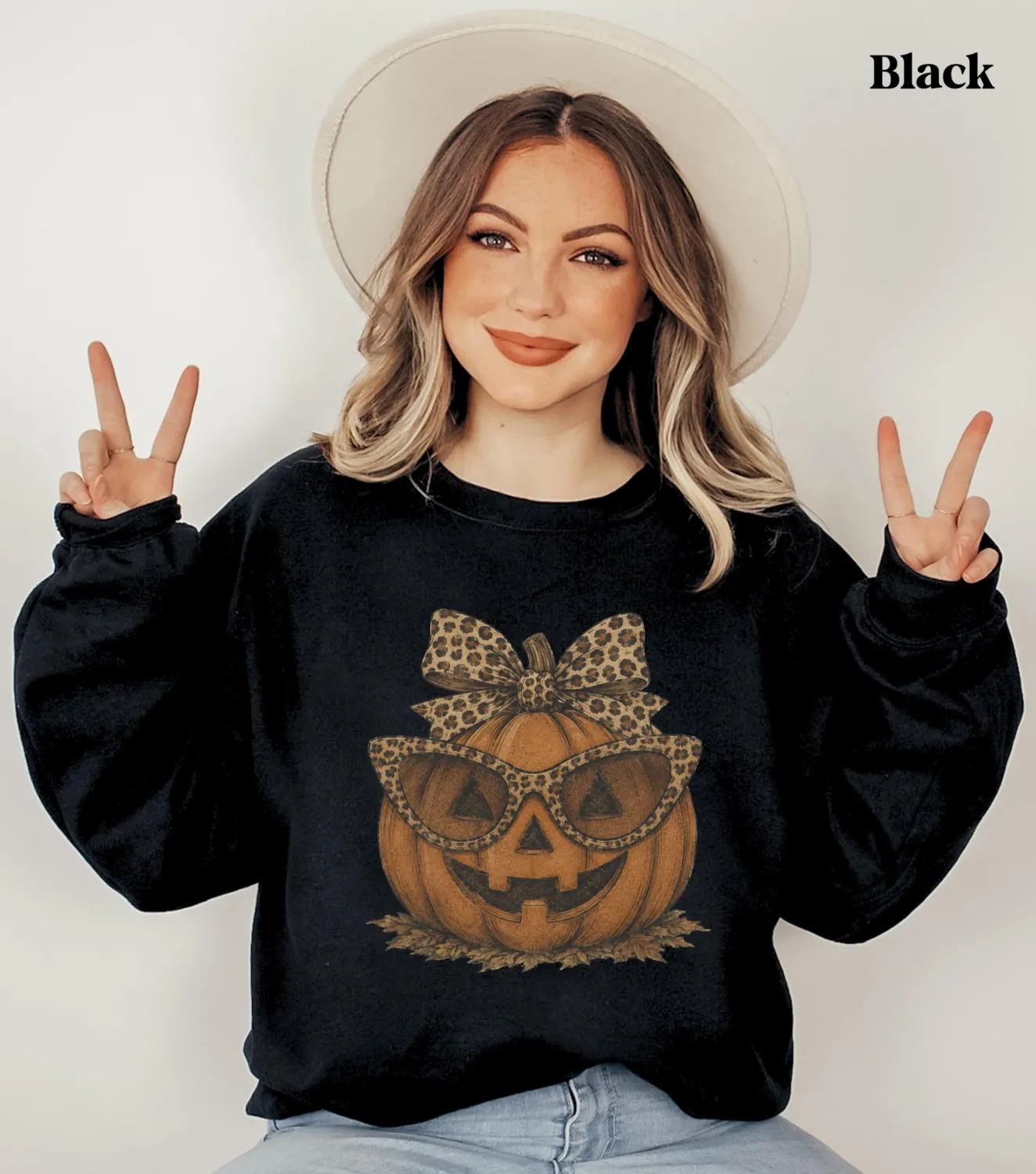 Leopard Pumpkin Halloween Sweatshirt Leopard Pumpkin Halloween Sweatshirt