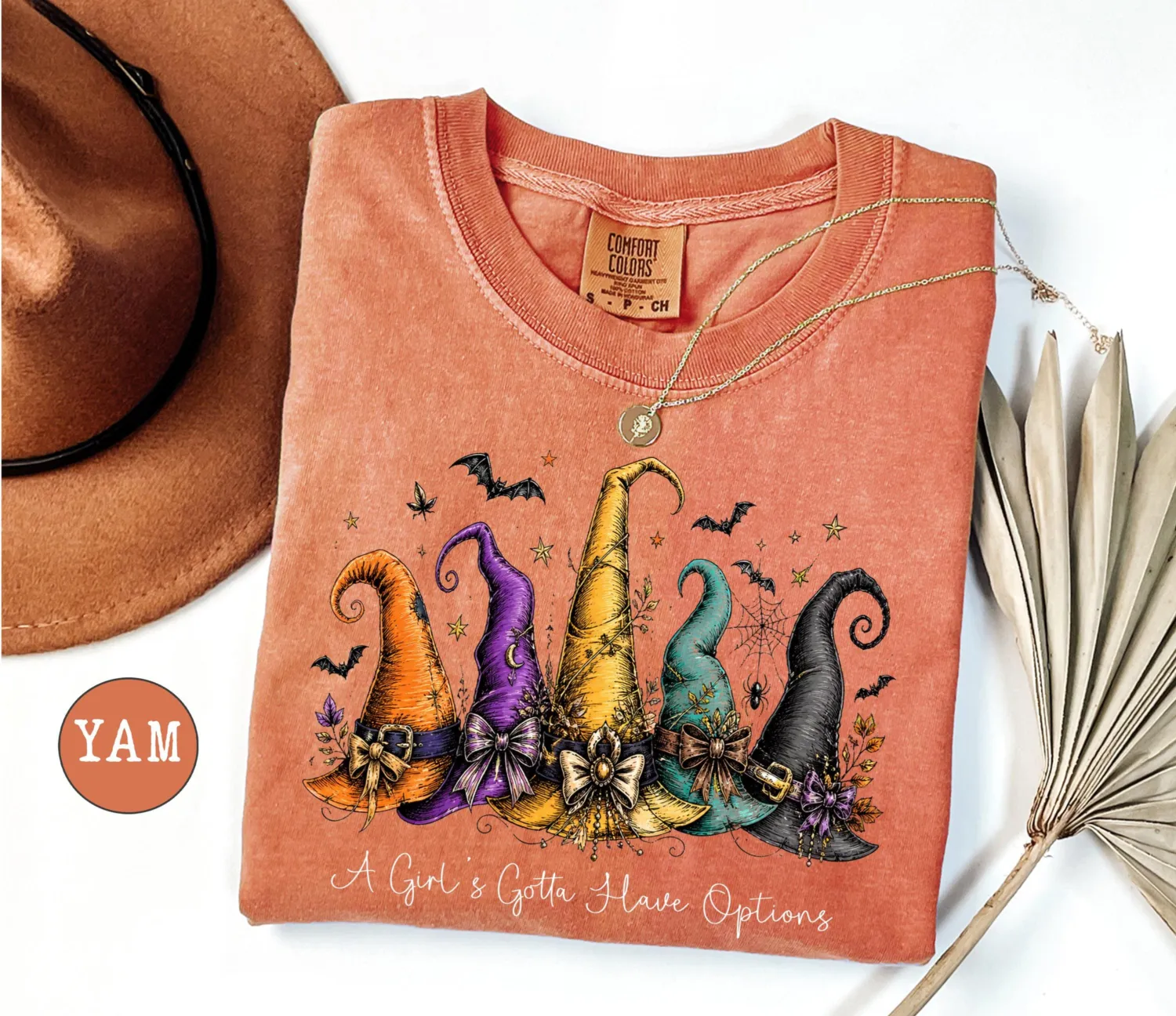 Colorful Witch Hats Halloween T-Shirt