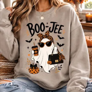 Boo-Jee Coquette Ghost Halloween Sweatshirt
