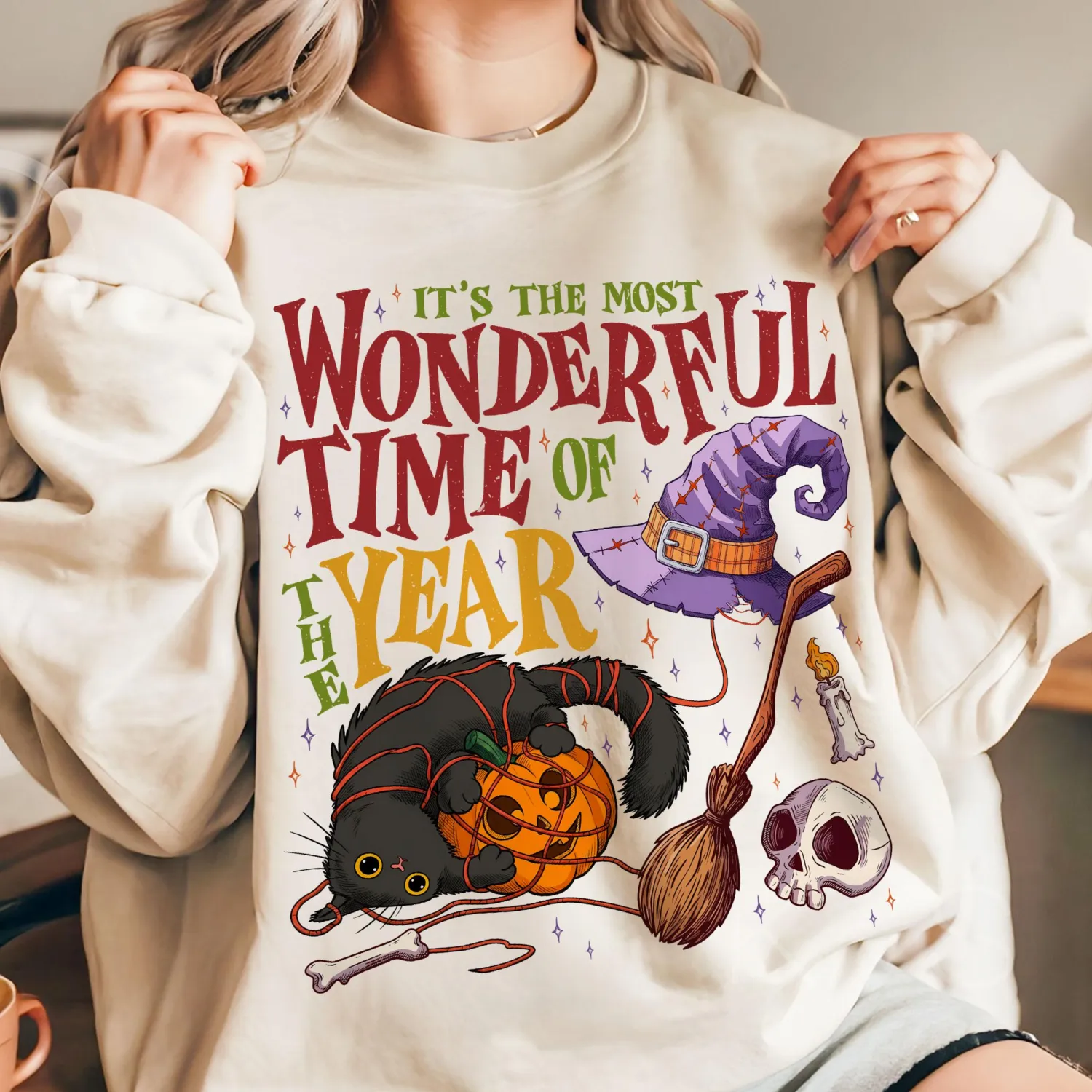 Retro Black Cat Pumpkin Halloween Sweatshirt Retro Black Cat Pumpkin Halloween Sweatshirt