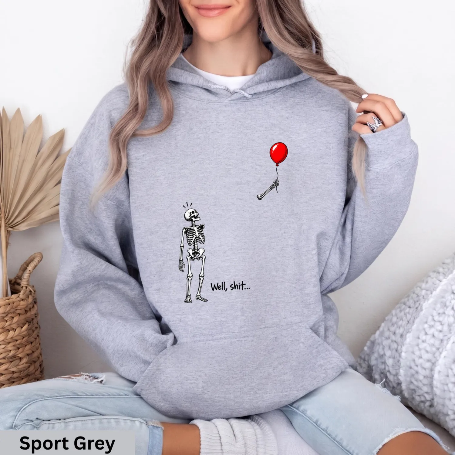 Dark Humor Skeleton Balloon Halloween Hoodie Dark Humor Skeleton Balloon Halloween Hoodie