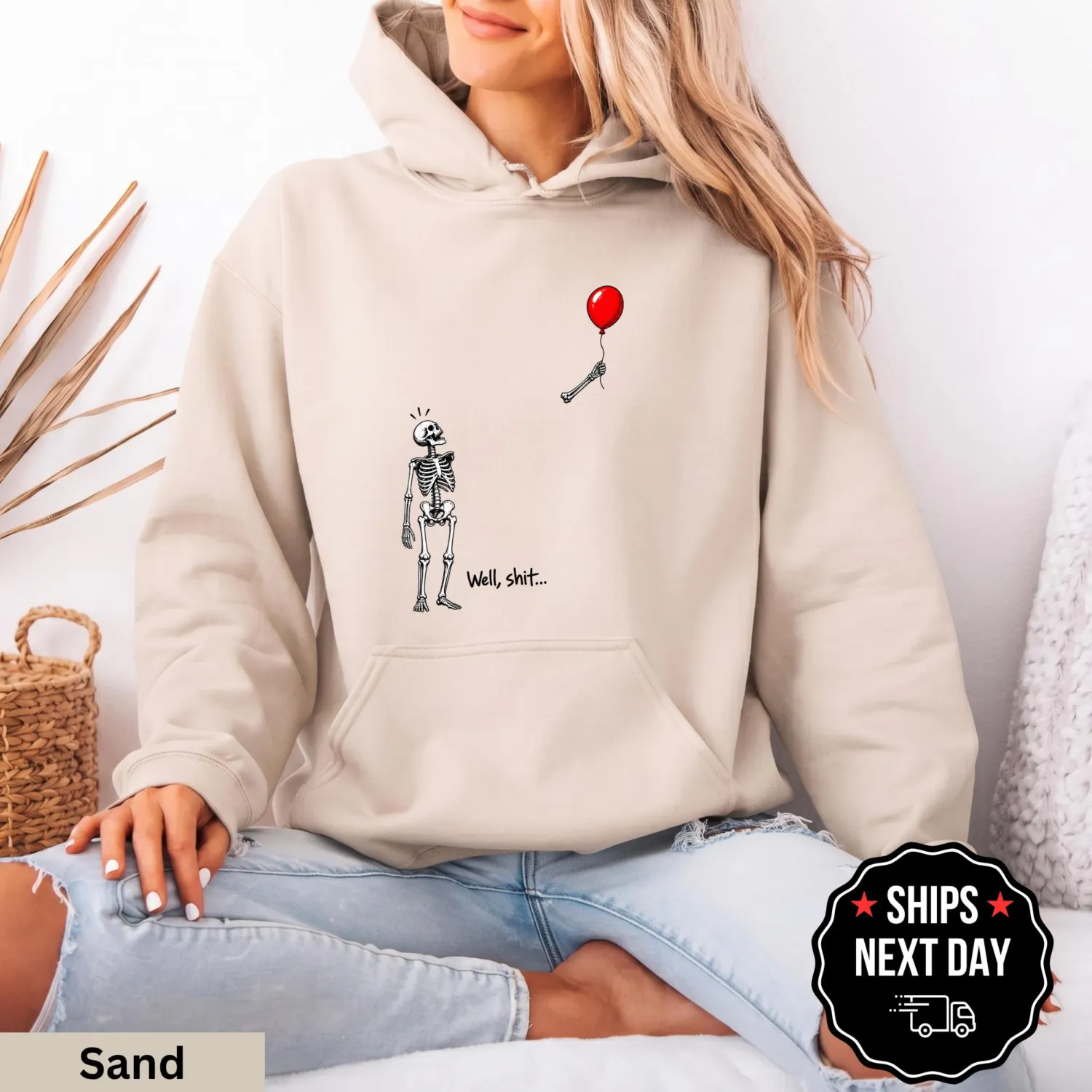 Dark Humor Skeleton Balloon Halloween Hoodie Dark Humor Skeleton Balloon Halloween Hoodie