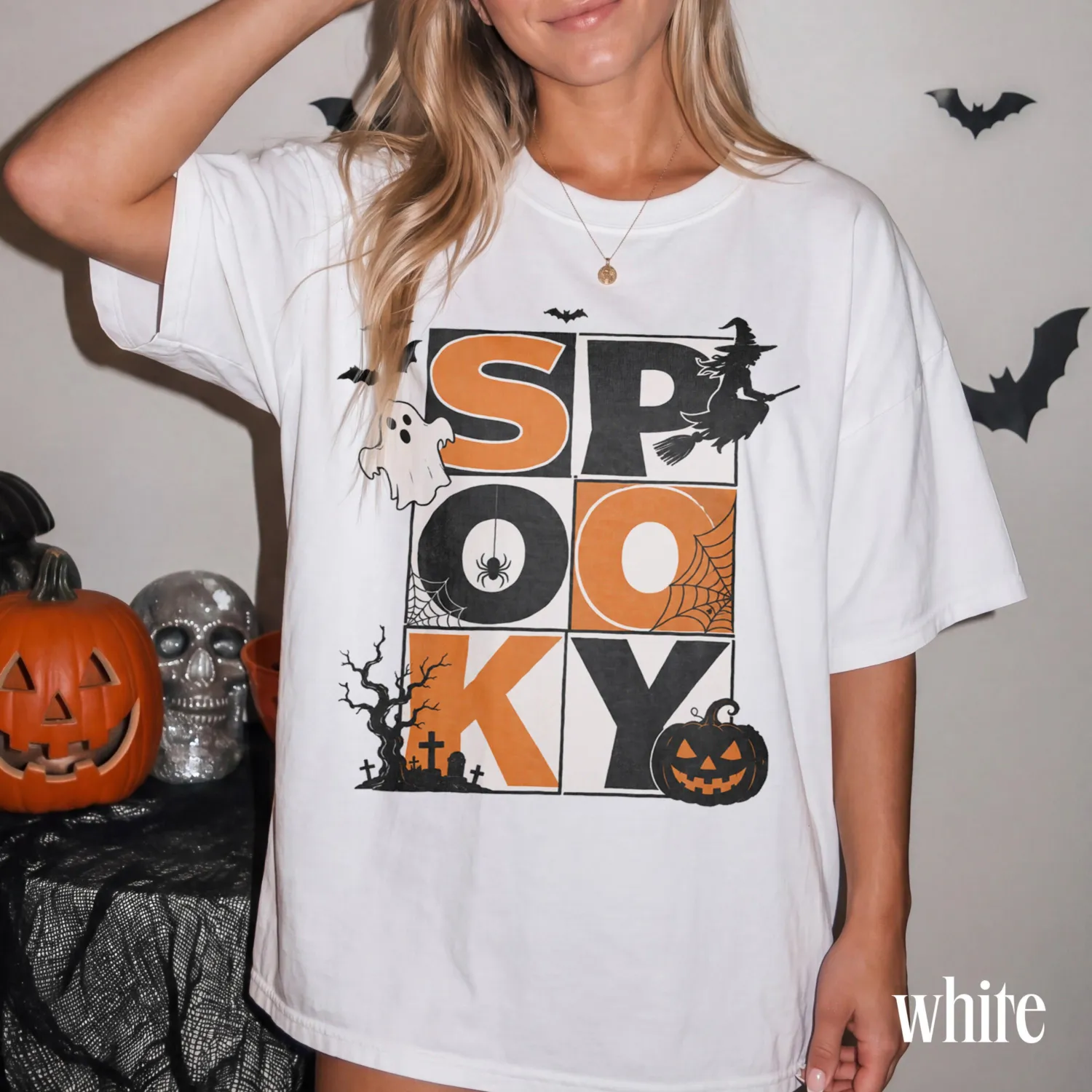 Spooky Retro Witch Ghost Halloween T-Shirt Spooky Retro Witch Ghost Halloween T-Shirt