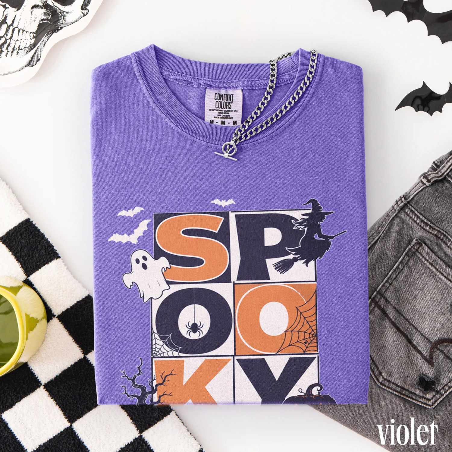 Spooky Retro Witch Ghost Halloween T-Shirt