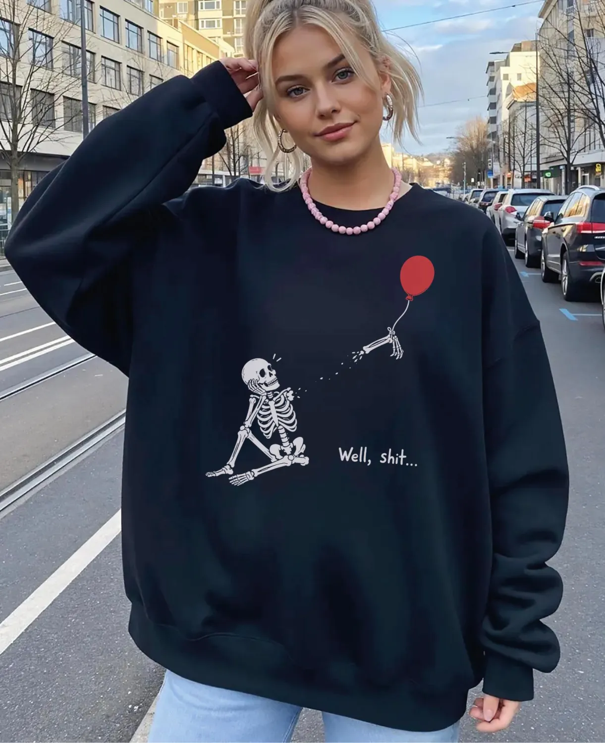 Funny Skeleton Lost Balloon Halloween Sweatshirt Funny Skeleton Lost Balloon Halloween Sweatshirt
