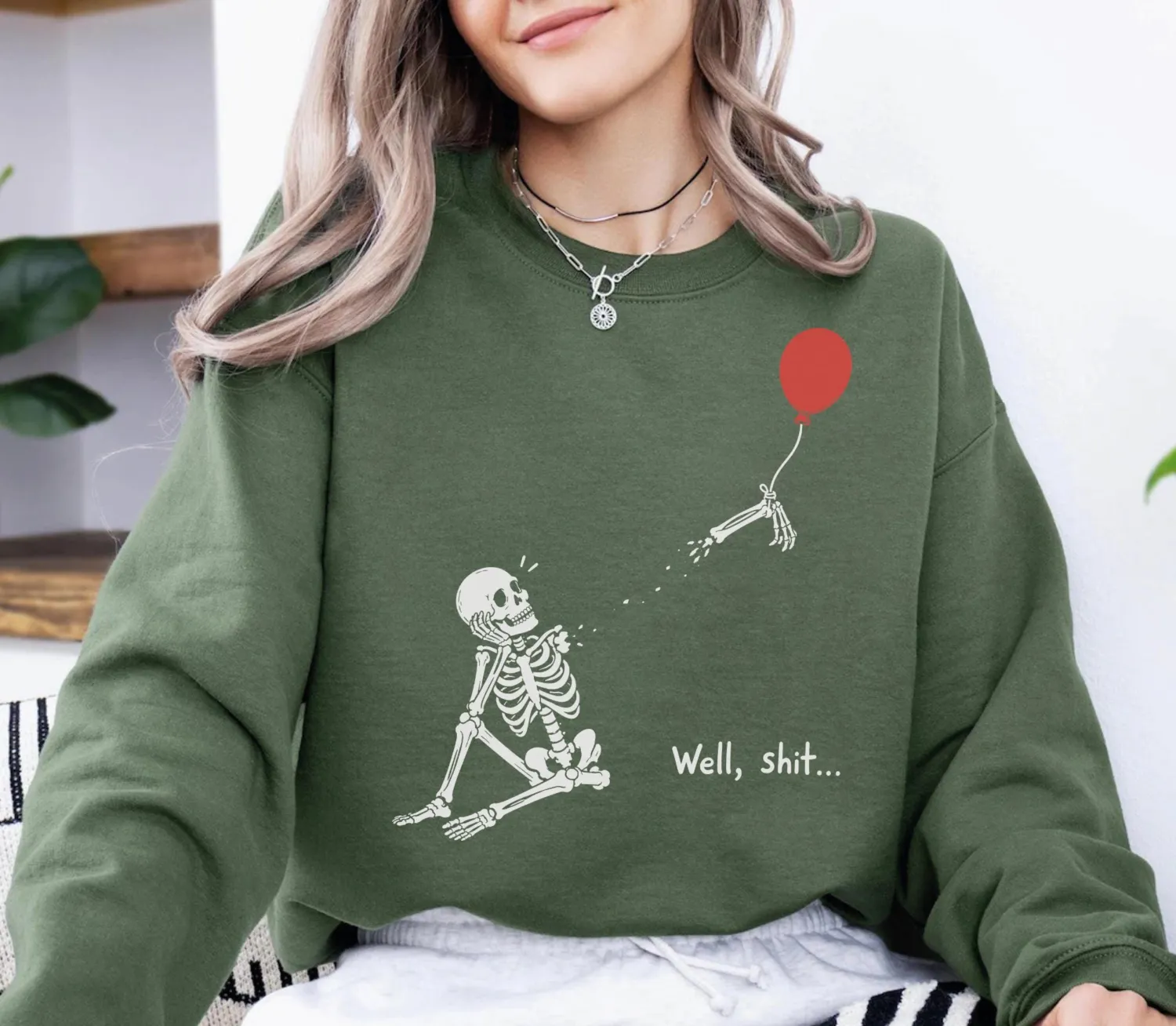 Funny Skeleton Lost Balloon Halloween Sweatshirt Funny Skeleton Lost Balloon Halloween Sweatshirt