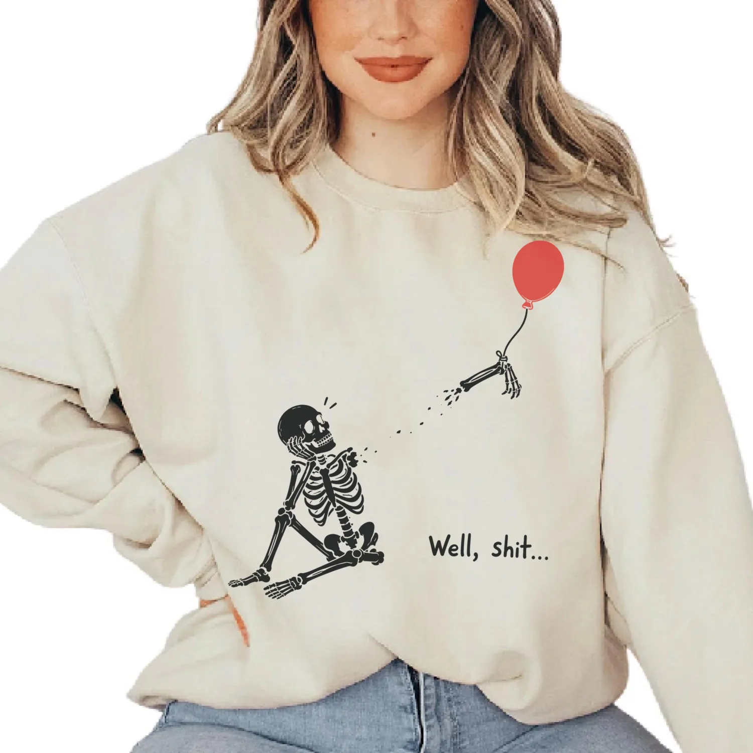Funny Skeleton Lost Balloon Halloween Sweatshirt Funny Skeleton Lost Balloon Halloween Sweatshirt