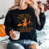 Funny Witch Driving Stick Halloween Sweatshirt