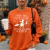 Funny Witch Driving Stick Halloween Sweatshirt