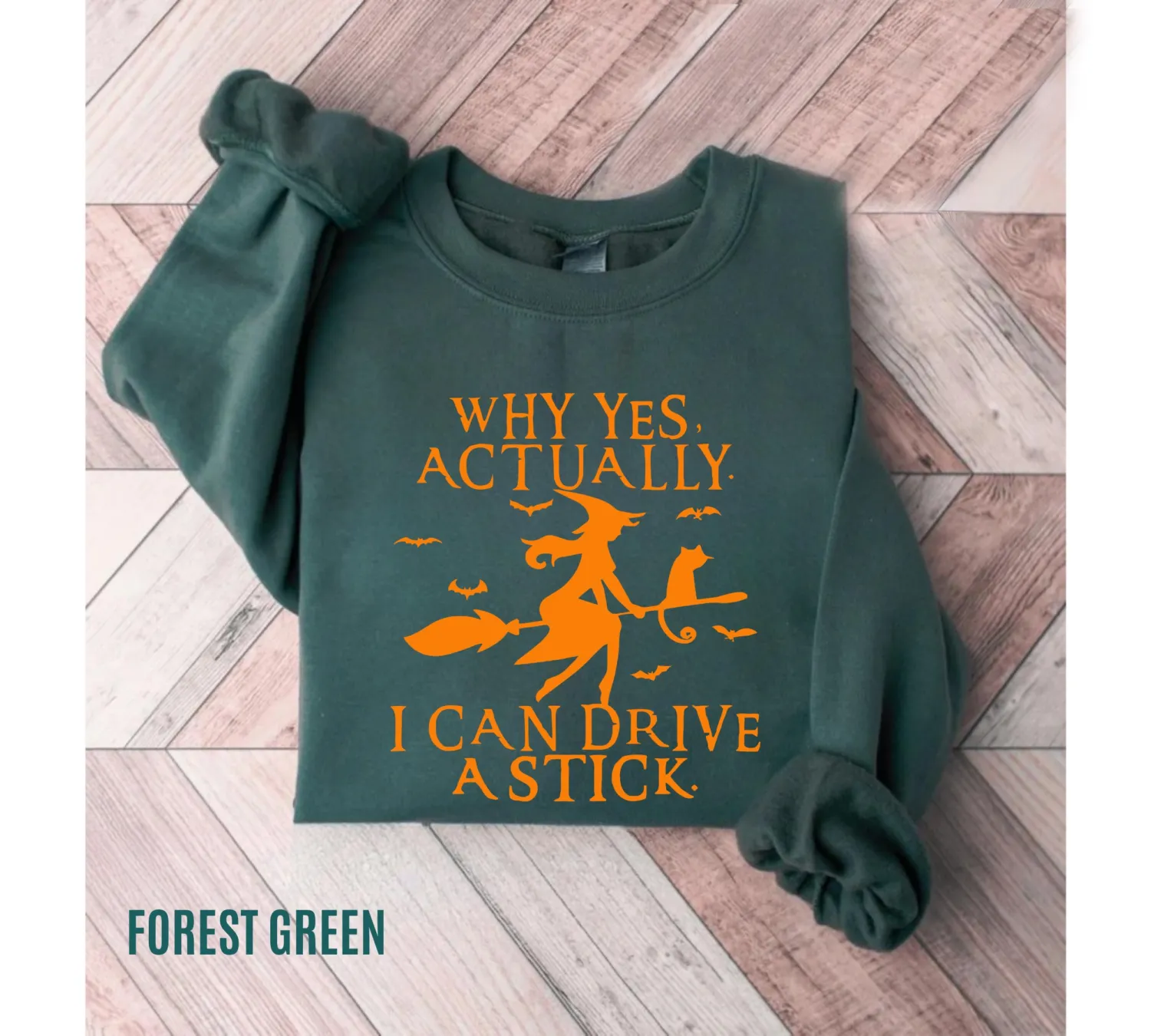Funny Witch Driving Stick Halloween Sweatshirt