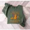 Funny Witch Driving Stick Halloween Sweatshirt