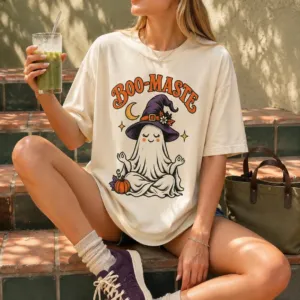 Boo-Maste Yoga Ghost Halloween T-Shirt Boo-Maste Yoga Ghost Halloween T-Shirt