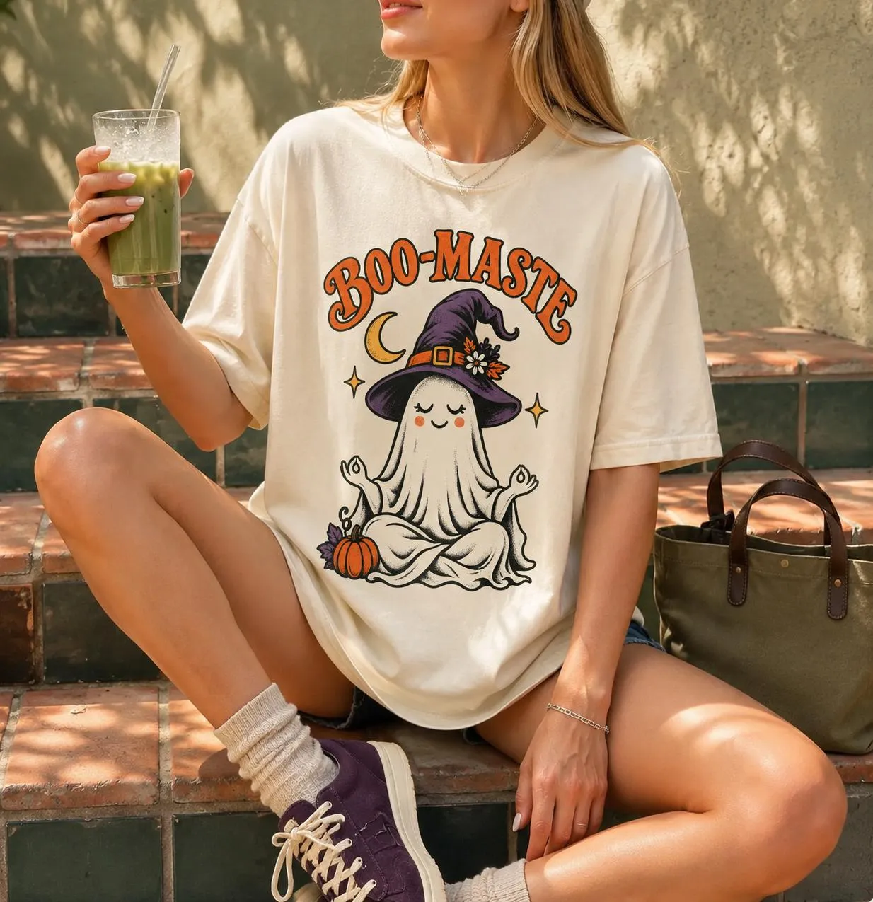 Boo-Maste Yoga Ghost Halloween T-Shirt