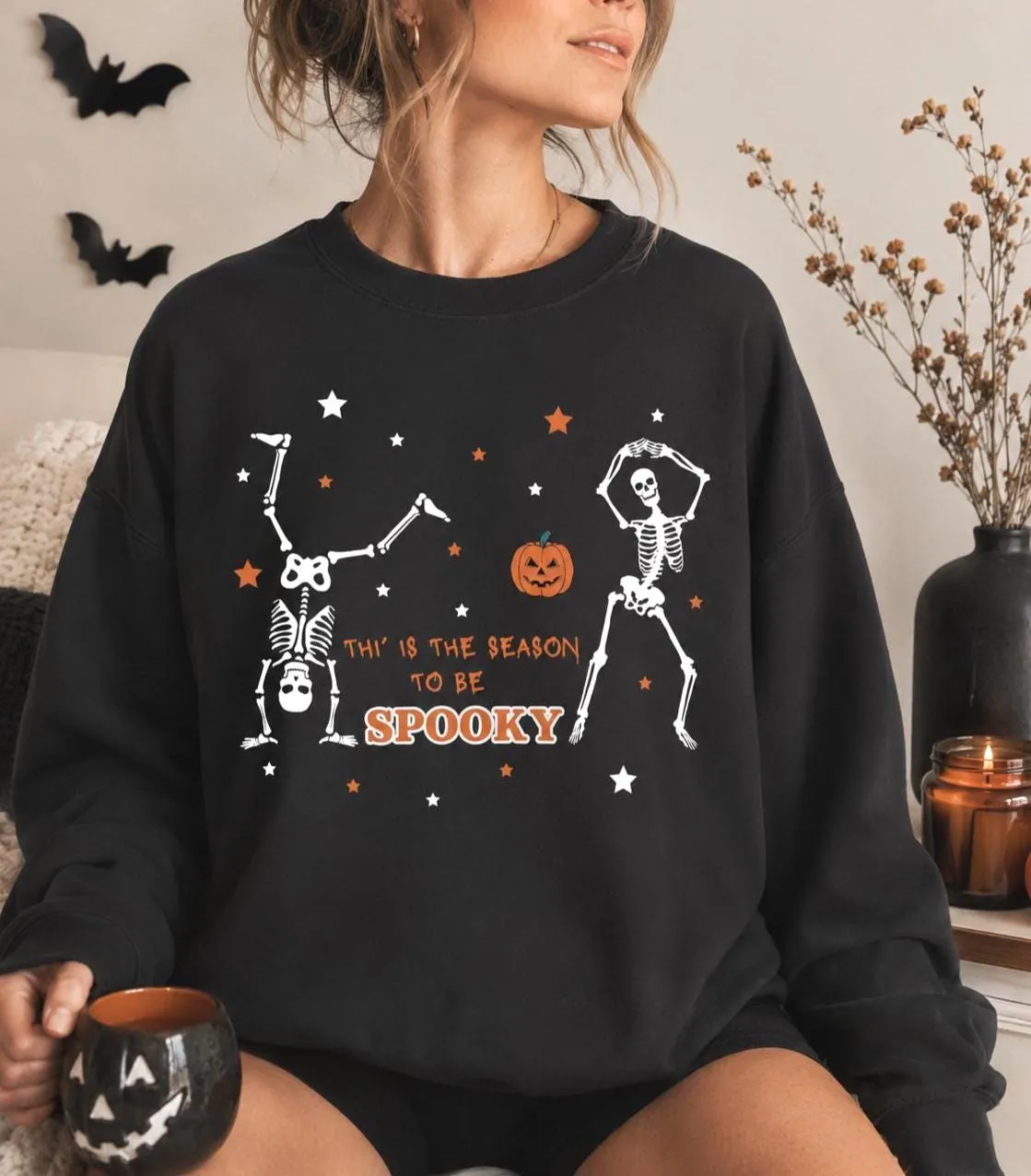 Tis the Season to Be Spooky Dancing Skeleton Sweatshirt
