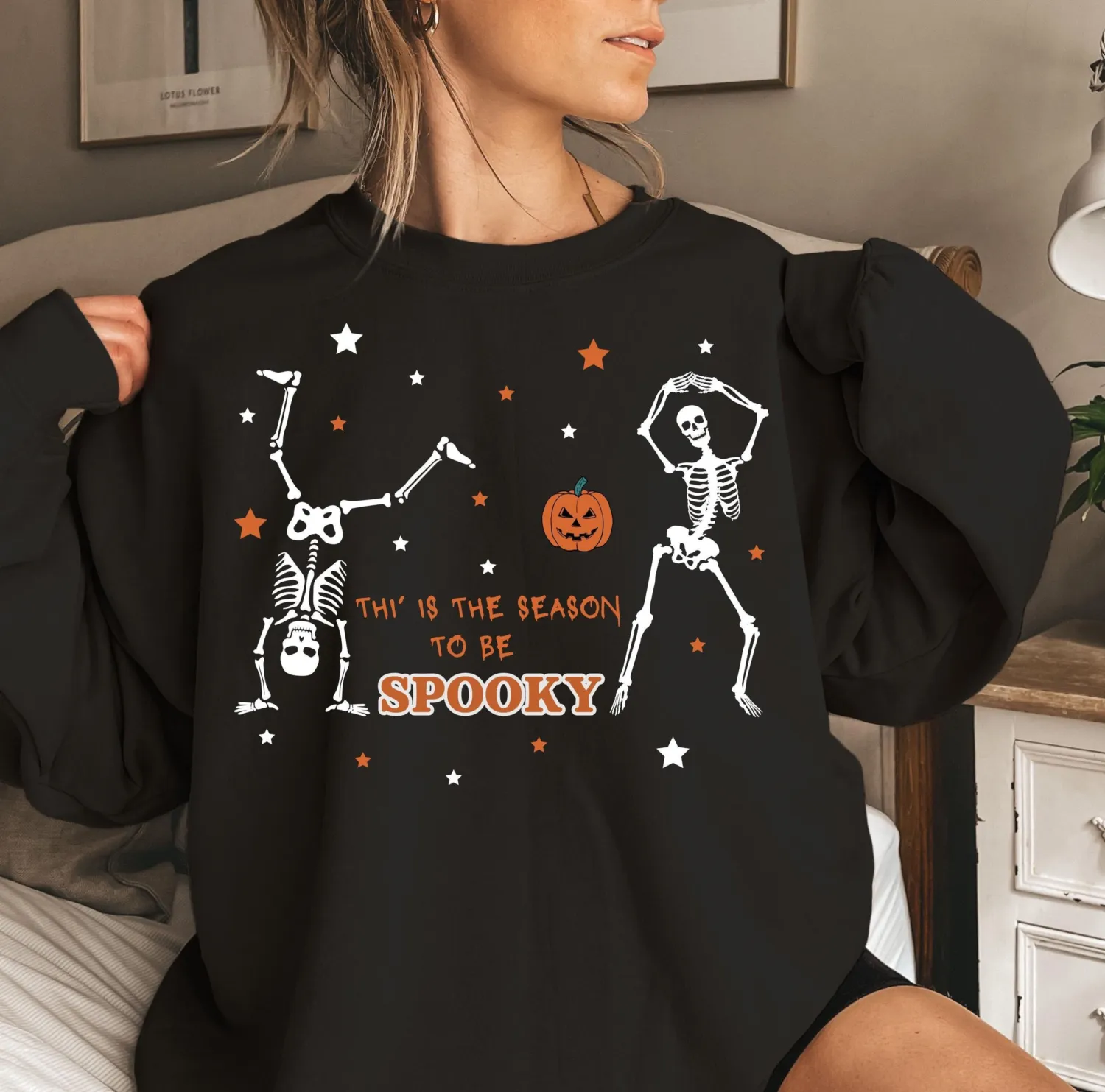 Tis the Season to Be Spooky Dancing Skeleton Sweatshirt