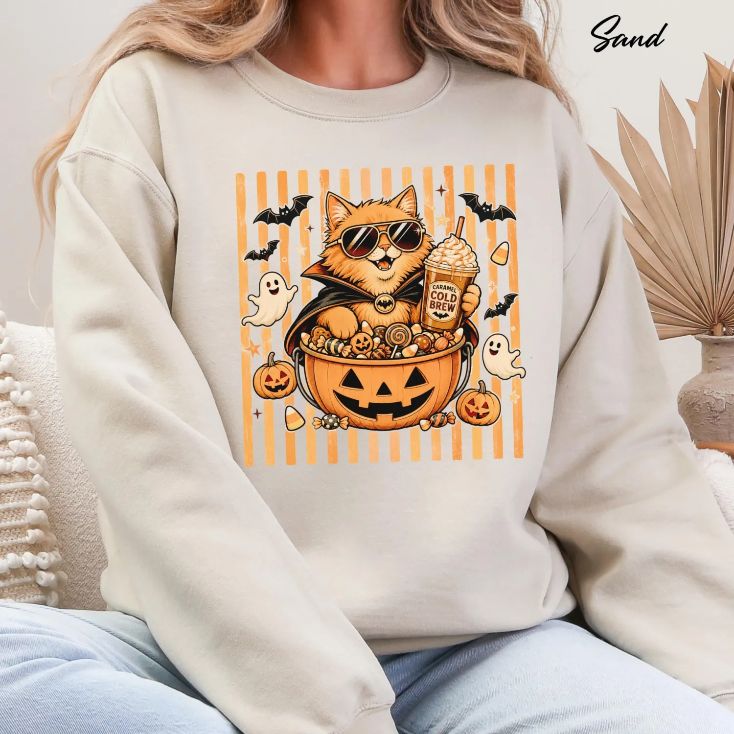 Vintage Halloween Cat Sweatshirt Vintage Halloween Cat Sweatshirt