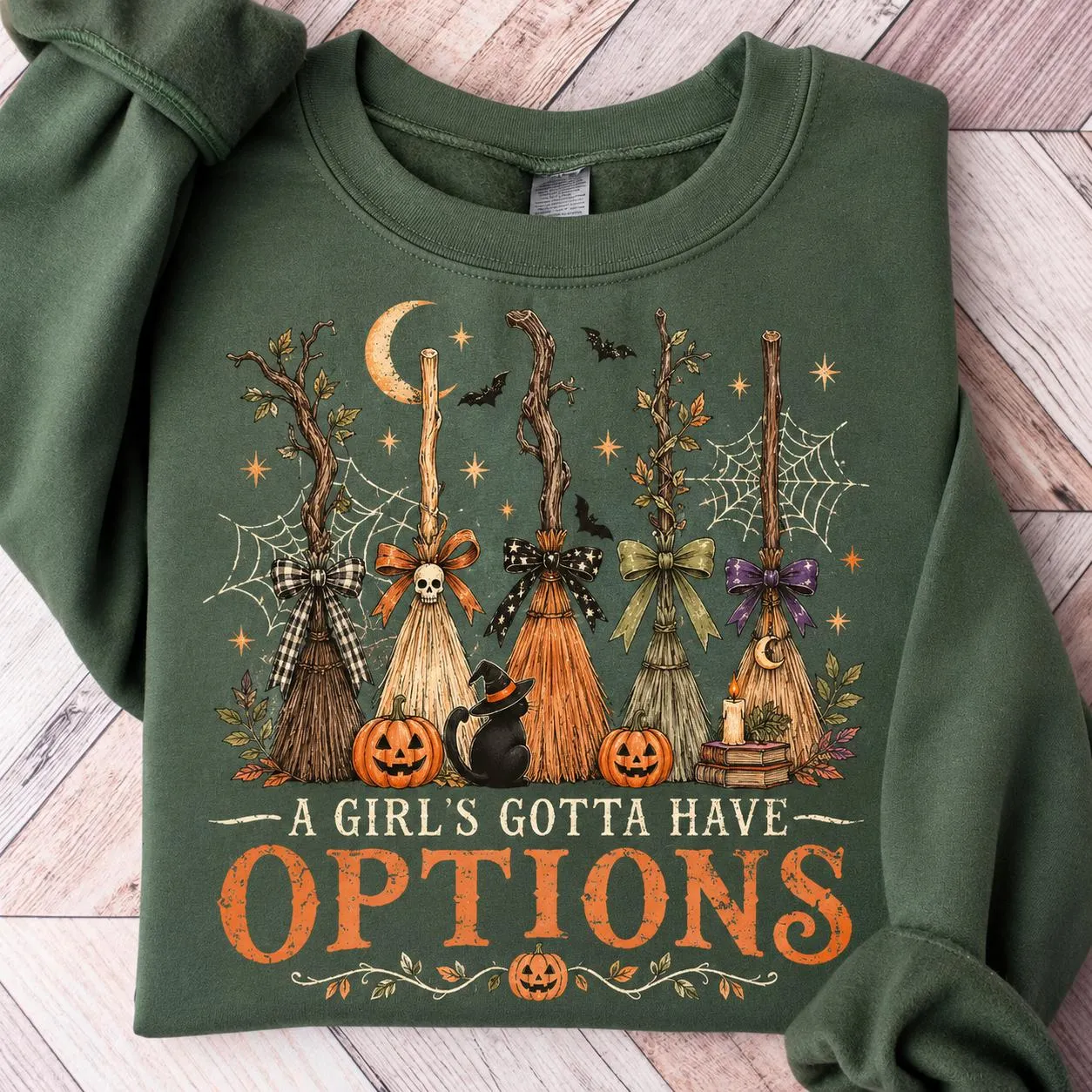 A Girl Needs Options Witchy Halloween Sweatshirt