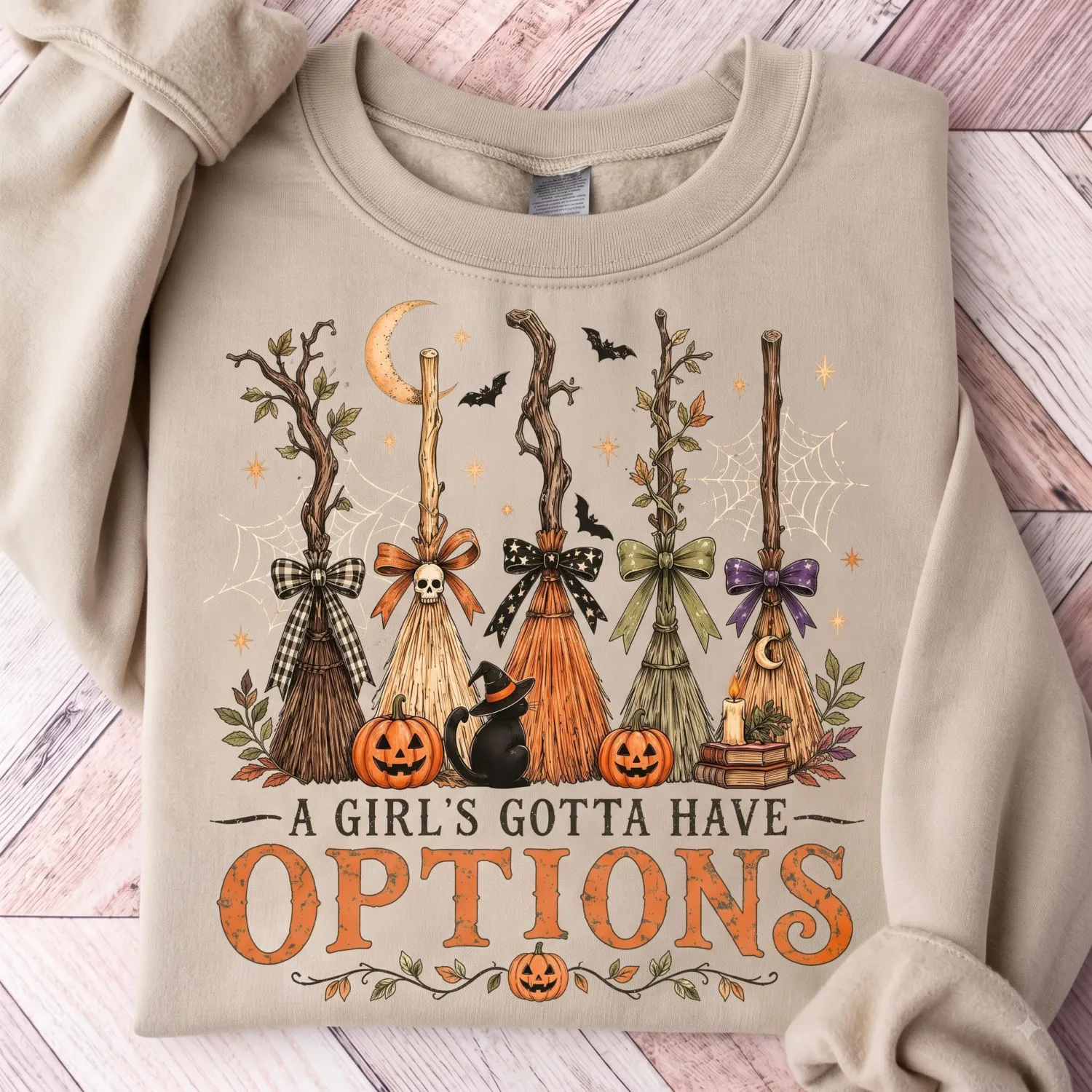 A Girl Needs Options Witchy Halloween Sweatshirt